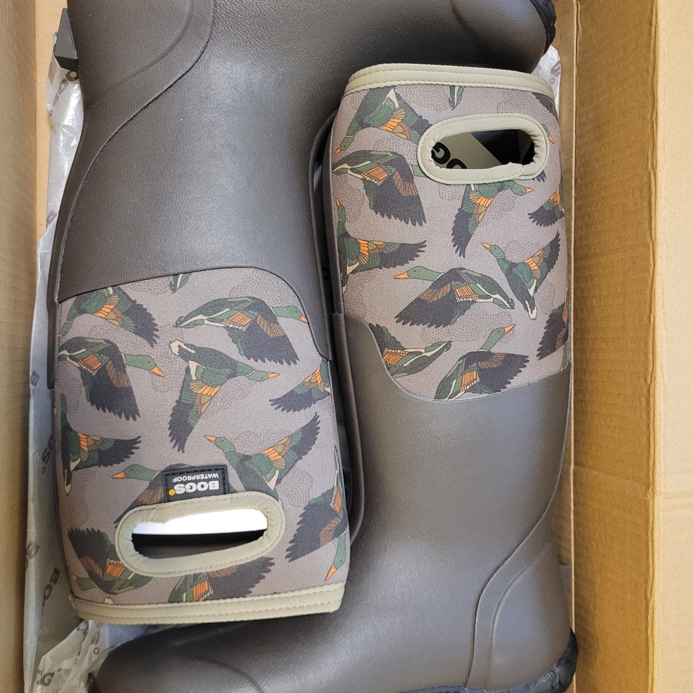 Bogs Brown Duck-Pattern Waterproof Hunting Boots